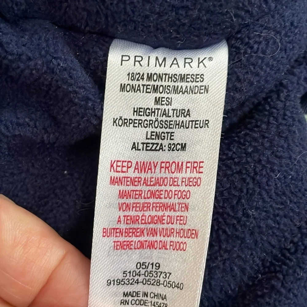 Primark Navy Blue Floral Baby Puffer Winter Coat Sz 18-24mos​​​